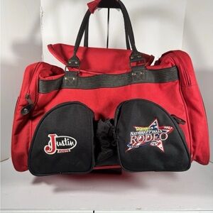Vintage Justin Boots 2002 Wrangler National Rodeo Finals Las Vegas Duffle Bag